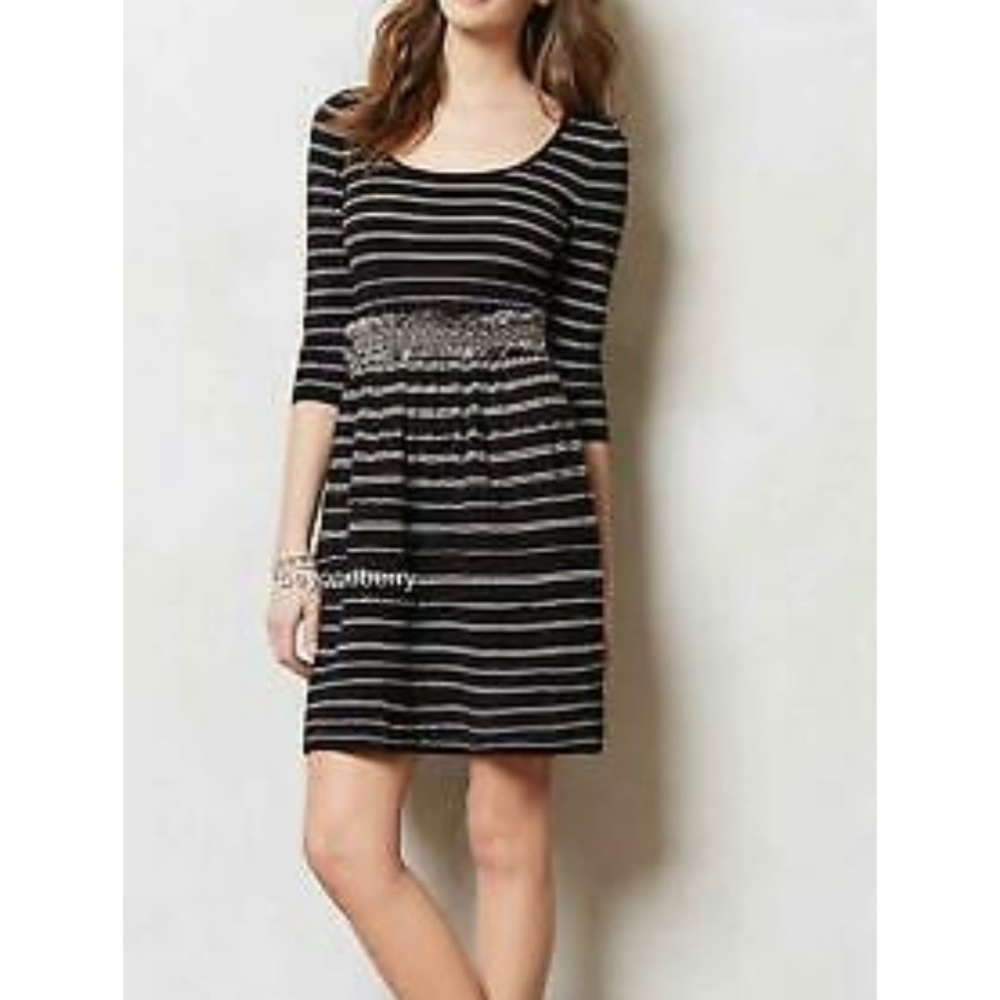 Anthropologie Elodie Sweater Dress by Knitted & Knotted  Size S Striped